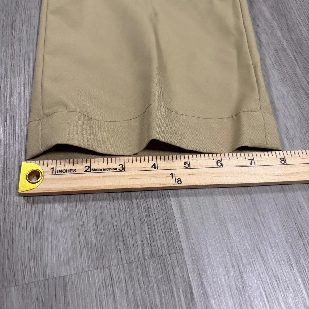 RLX Ralph Lauren Mens Khaki Tan Golf Chino Pants Flat Front Performance Trousers